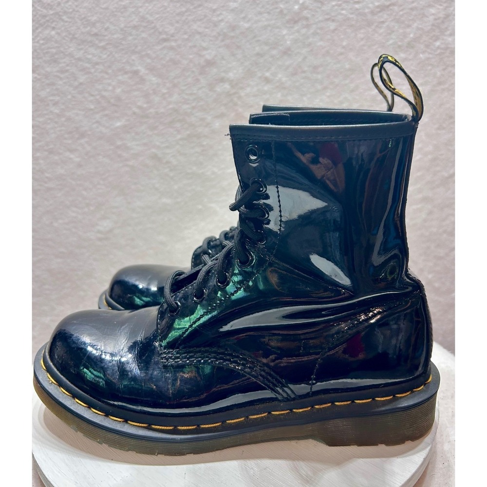 Dr. Martens 1460 Black Patent Lamper Leather 8 Eye Combat Boots Womens 8